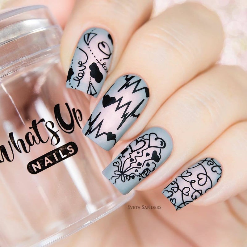 Whats Up Nails - Valentine's Day Stamping Plates 2 pack (B024, B041) for Nail Art Design - Image 4